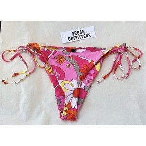 Out From Under Urban Outfitters Floral Flower Power Bikini Tie Bottoms Medium